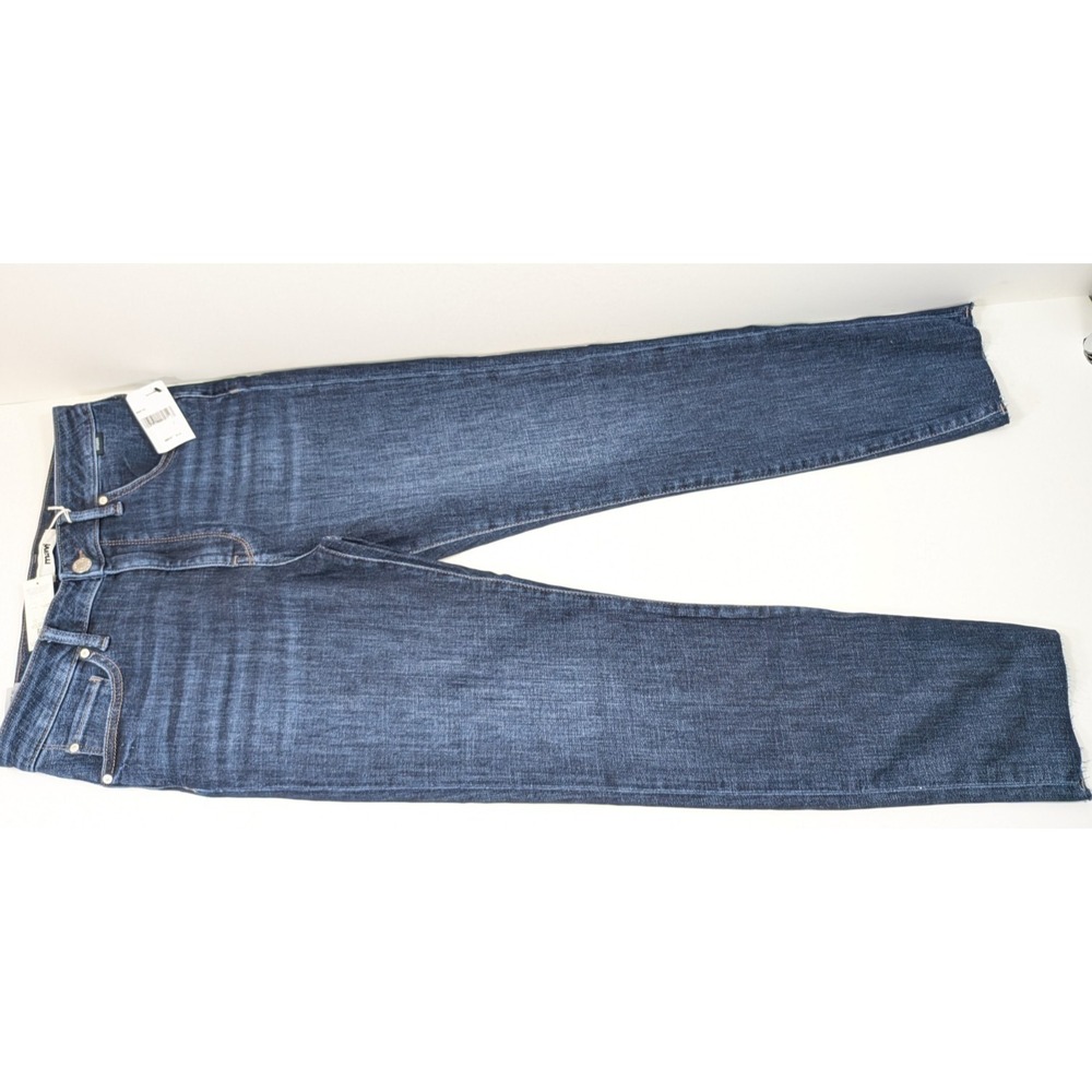 Mavi Jeans Womens 27 Viola High Rise Slim Straight Leg Dark Wash Raw Hem